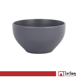 KASSA HOME ชามสโตนแวร์ทรงกลม Emboss รุ่น HJCQD-051B1-GREY ขนาด 5.5 นิ้ว สีเทา