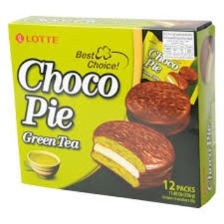 [พรีออเดอร์]💥Choco pie Greentea (Lotte Brand) ช็อกโกพาย กรีนที 336g.