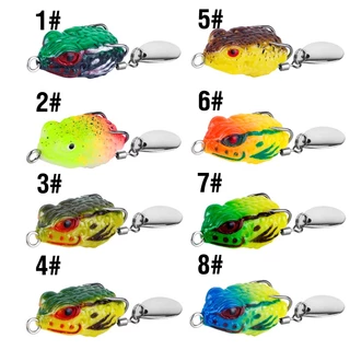 เหยื่อตกปลาปลอม รูปกบ 8 สี ขนาดเล็ก 2.5 ซม. 3 กรัม พร้อมช้อน ตะขอคู่