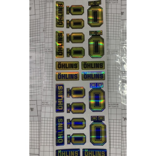 สติ๊กเกอร์โลโก้แบรนด์ดัง Ohlins, Brembo, Galfer, Crg