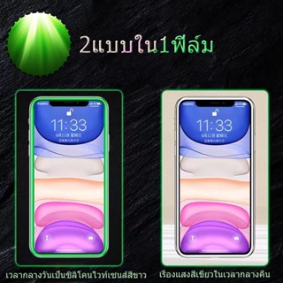 ฟิล์มกระจกเรืองแสง แบบเต็มจอกันมอง ขอบยางนูน 12/13/4 x/xs/pro/plus/promax/max ฟิล์ม กันร้อย ป้องกันการดันฟิล์ม