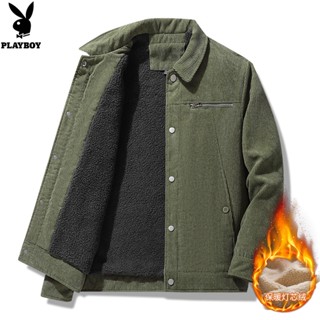 Playboy 2022 เสื้อแจ็กเก็ต ผ้าลูกฟูก แบบหนา แฟชั่นฤดูหนาว
