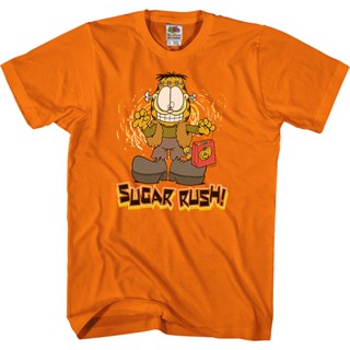 Sugar Rush Garfield T-Shirt เสื้อยืด oversize เสื้อยืดสีพื้น เสื้อผ้าแฟชั่น เสื้อยืด เสื้อตราหานคู่