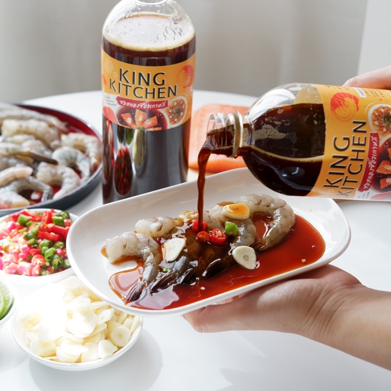น้ำซอสดองซีอิ๊ว เกาหลี เข้มข้น ขนาดใหญ่ สุดคุ้ม 1000ml ตราKing Kitchen น้ำดอง