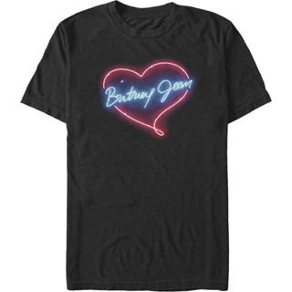 Neon Britney Jean Heart Britney Spears T-Shirt เสื้อยืดชาย เสื้อเชิ้ตชาย เสือยืดผู้ชาย