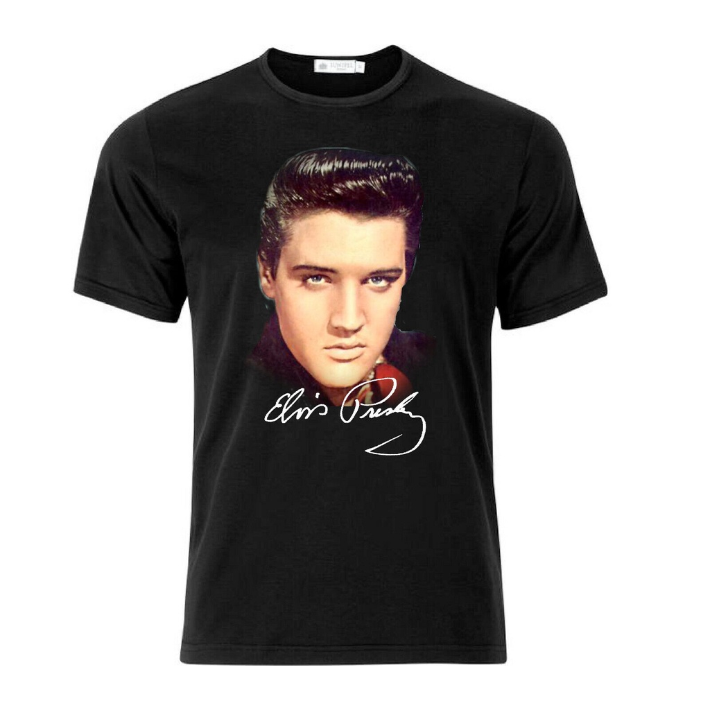 เสื้อยืด Elvis Presley Iconic Signature สีดํา