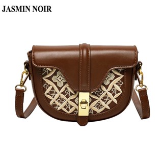 Jasmin NOIR กระเป๋าสะพายไหล่ กระเป๋าถือ หนัง PU สไตล์เรโทร สําหรับสตรี