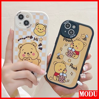 Modu เคสโทรศัพท์ซิลิโคน TPU แบบนิ่ม ลายการ์ตูนหมีพูห์ สําหรับ Samsung A12 A52 A51 A50 A50S A30S A70 A72 A22 A21S A03S A02S A31 A32 A10S A11 A20 A30 A20S