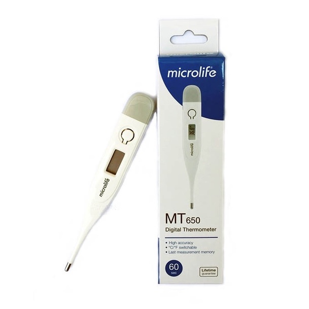 Microlife Digital Thermometer รุ่น MT650 ไมโครไลฟ์ ปรอทวัดไข้ แบบดิจิตอล ที่วัดไข้ วัดอุณหภูมิ จำนวน 1 ชิ้น 21150