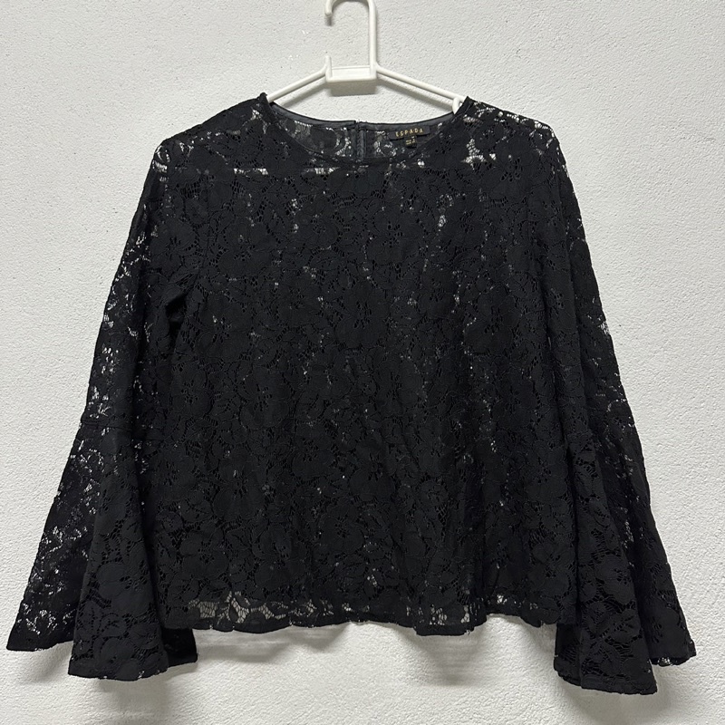 เสื้อลูกไม้สำดำ size M brand ESPADA แท้