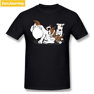 【Plus Size】เสื้อยืดแขนสั้น ผ้าฝ้าย พิมพ์ลายสุนัข Bull Terrier สไตล์สตรีท ฮิปสเตอร์ สําหรับผู้ชาย ไซซ์ 4XL 5XL 6XL