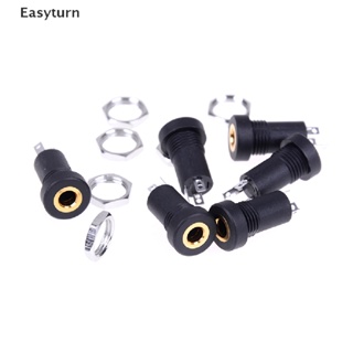 Easyturn ซ็อกเก็ตแจ็คเสียงสเตอริโอ 3.5 มม. 3 ขั้ว สีดํา พร้อมน็อต ET 2 ชิ้น