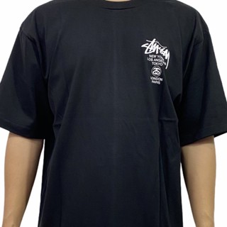 เสื้อยืด ▽☏☫เสื้อยืดคอกลม stussy ลายทหาร