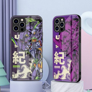 เคสโทรศัพท์มือถือกระจกนิรภัย EVA ลาย Neon Genesis Evangelion สําหรับ iPhone 14 13 12 11 Pro max mini 7plus 8plus 7 8 6 6s plus x xs xr xsmax