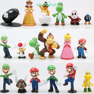 Mocho ของเล่นเด็ก ตุ๊กตาฟิกเกอร์ แอ็คชั่น PVC รูปเห็ด มาริโอ้ โมเดล Super Mario Bros.