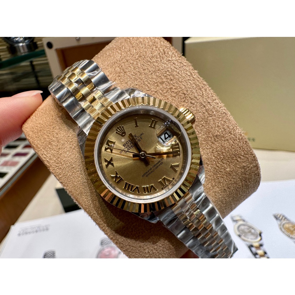 พรี​ ราคา12500 Rolex DateJust นาฬิกา​ผู้หญิง​ สาย​ส​แตนเลส​ นาฬิกาแบรนด์เนม size​28mm