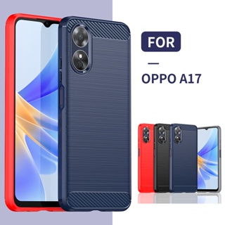 เคสโทรศัพท์ซิลิโคน TPU แบบนิ่ม คาร์บอนไฟเบอร์ คุณภาพสูง สําหรับ OPPO A17K 17