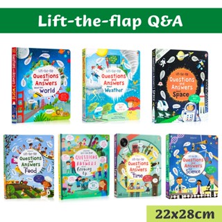 คําตอบคําถามการพนังยก Usborne เกี่ยวกับเวลาอวกาศ หนังสือภาพการศึกษาภาษาอังกฤษ หนังสือกระดาษแข็ง สําหรับเด็ก