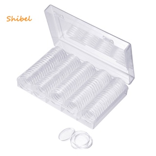 Shibel 100Pcs 17/20/25/27/30mm Inner Pads Coin Clear Protector Case Collect Storage Box