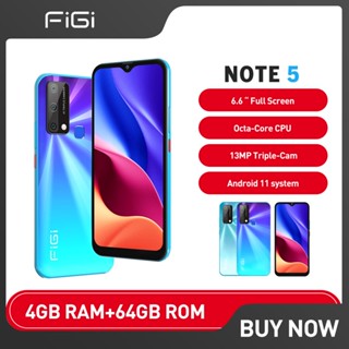 ​FIGI Note 5 Smartphone Android 11 4GB RAM 64GB ROM 13MP Triple Camera 4500mAh Octa Core 6.6&amp;quot; Full Screen Mobile Phone