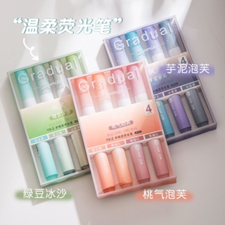 ปากกามาร์กเกอร์ไฮไลท์ สีแคนดี้ สีพาสเทล เครื่องเขียน ของขวัญสําหรับเด็ก จํานวน 4 ชิ้น ต่อแพ็ค