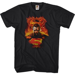 Fire Logo Superman T-Shirt เสื้อยืดน่ารักๆ เสื้อยืดเปล่า เสื้อวินเทจผญ