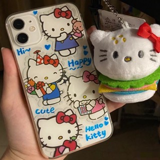 เคสโทรศัพท์มือถือ แบบนิ่ม ลายแมว KT กันกระแทก สําหรับ Apple Iphone 78Plus 13Promax 12 XSMAX 11 xr KZXY