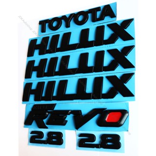 ชุด 7 ชิ้น REVO โลโก้ แต่งรอบคัน สติ๊กเกอร์ 3D โตโยต้า ไฮลักซ์ รีโว่ Logo Sticker Set Toyota Hilux REVO สีดำด้าน