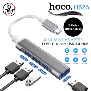 HUB Hoco HB26  USB 4in1 Adapter ฮับต่อพ่วงเพิ่มช่อง USB สำหรับโอนถ่ายข้อมูล และเชื่อมต่ออุปกรณ์เสริม ของแท้ รับประกัน1ปี