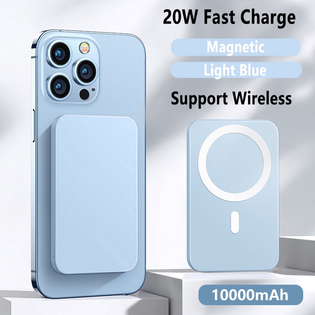 พาวเวอร์แบงค์แม่เหล็ก 10000mAh 20W ชาร์จเร็ว สําหรับ Macsafe Powerbank iPhone 14 13 12 Series 13 Pro Max Mini #8