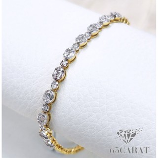 65Carat - ข้อมือเพชรแท้ 0.60กะรัต สร้อยข้อมือเพชรบาเก็ต เพชรเบลเยี่ยมน้ำ100 รหัสK02