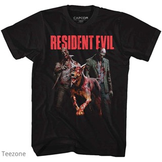 เสื้อยืด Family    American Claic Reident Evil Gaming Monter Hit Adult Short Sleeve  Graphic T