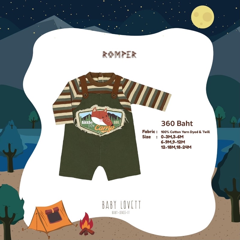 Babylovett The camper collection เอี๊ยมจิ้งจอกลาย 18-24/like new