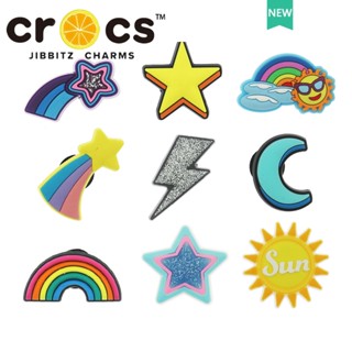 jibbitz crocs charms ตัวติดรองเท้า แท้  Rainbow Series jibbizt DIY รองเท้า ดอกไม้ หัวเข็มขัด อุปกรณ์เสริมตกแต่งหัวเข็มขัด jibbitz สําหรับ crocs