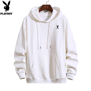 PLAYBOY Hooded Sweatshirt Spring and Fall Trendy Tops with A Hundred Solid Colors