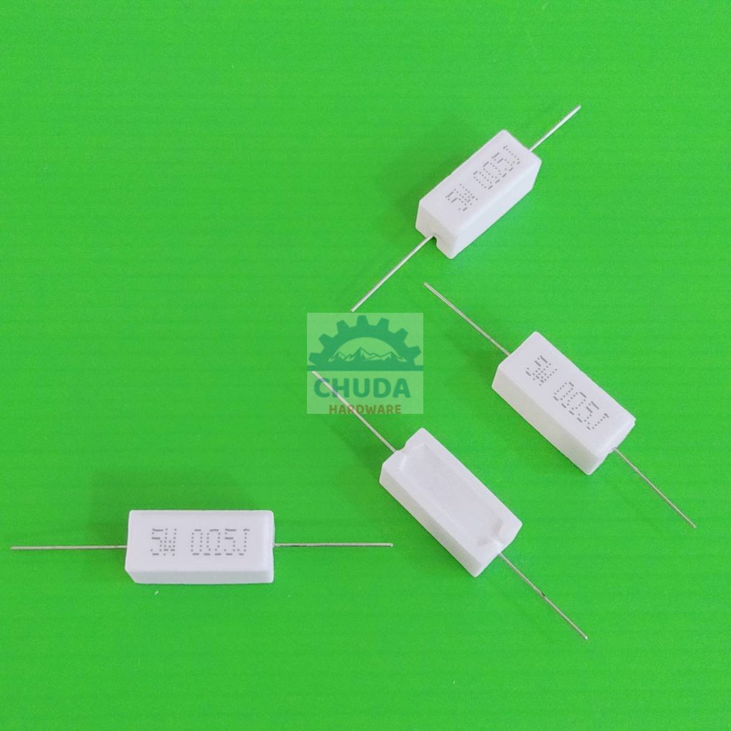 ตัวต้านทาน R เซรามิค ซีเมนต์ กระเบื้อง Ceramic Cement Resistor 5W #CR 5W (1 ตัว)