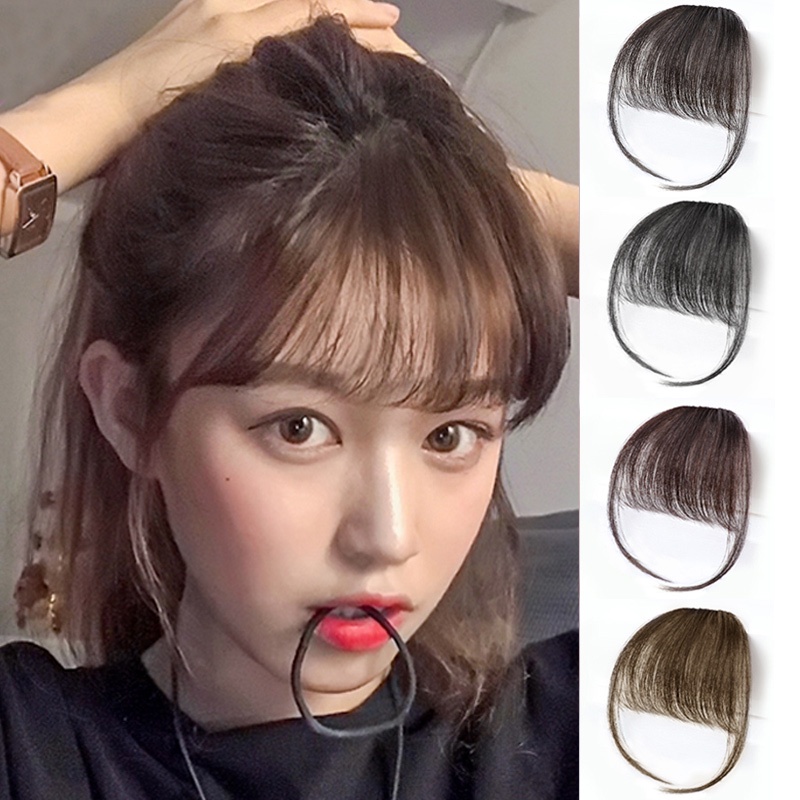 กิ๊บติดผมหน้าม้าปลอม 3 มิติ ไร้รอยต่อ พร้อมผ้าคลุมผมไฟเบอร์ อุณหภูมิสูง หลากสี สําหรับผู้หญิง - รูปที่ 6