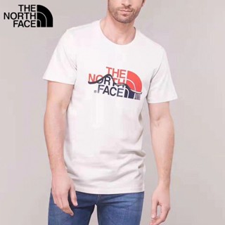 THE NORTH เสื้อยืดแขนสั้นผ้าฝ้ายสไตล์สปอร์ตลำลอง