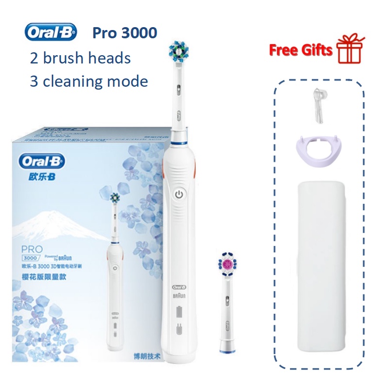 ⚡ มีสินค้า ⚡ Oral-b Pro 3000 D501.523.2 แปรงสีฟันไฟฟ้า แบบชาร์จไฟได้