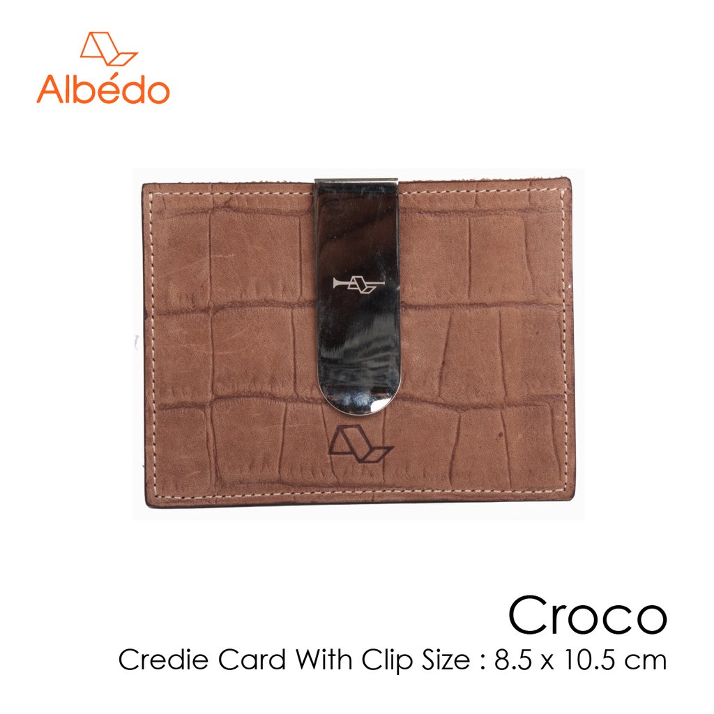 [Albedo] CROCO CREDIT CARD WITH CLIP กระเป๋าใส่บัตรพร้อมคลิปหนีบธนบัตร/กระเป๋าใส่บัตร/กระเป๋าสตางค์ รุ่น CROCO - CC40777