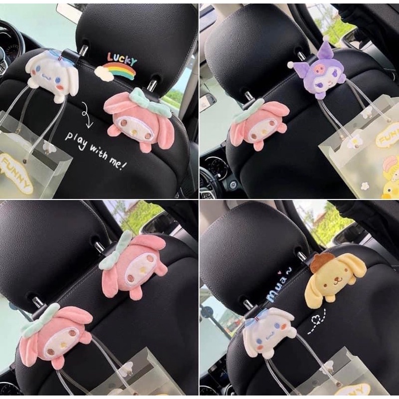 ที่แขวนของในรถยนต์ ตะขอแขวนของในรถ Sanrio 3D น้อลน่ารักมาก พลาสติก ABS แข็งแรง ทนทาน น้ำหนักเบา