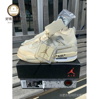 Off white Off white รองเท้าบาสเก็ตบอล 2hda x air jordan 4 retro SP Velan cv9388-100 NIST