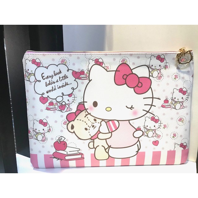 กระเป๋าเอกสาร อย่างดี มีผ้าซับด้านใน ลาย HELLO KITTY PINK A4 คิตตี้ ชมพู ขนาด 35x25x2 cm สีสดใสสวยงามผลิตจากวัสดุอย่างดี