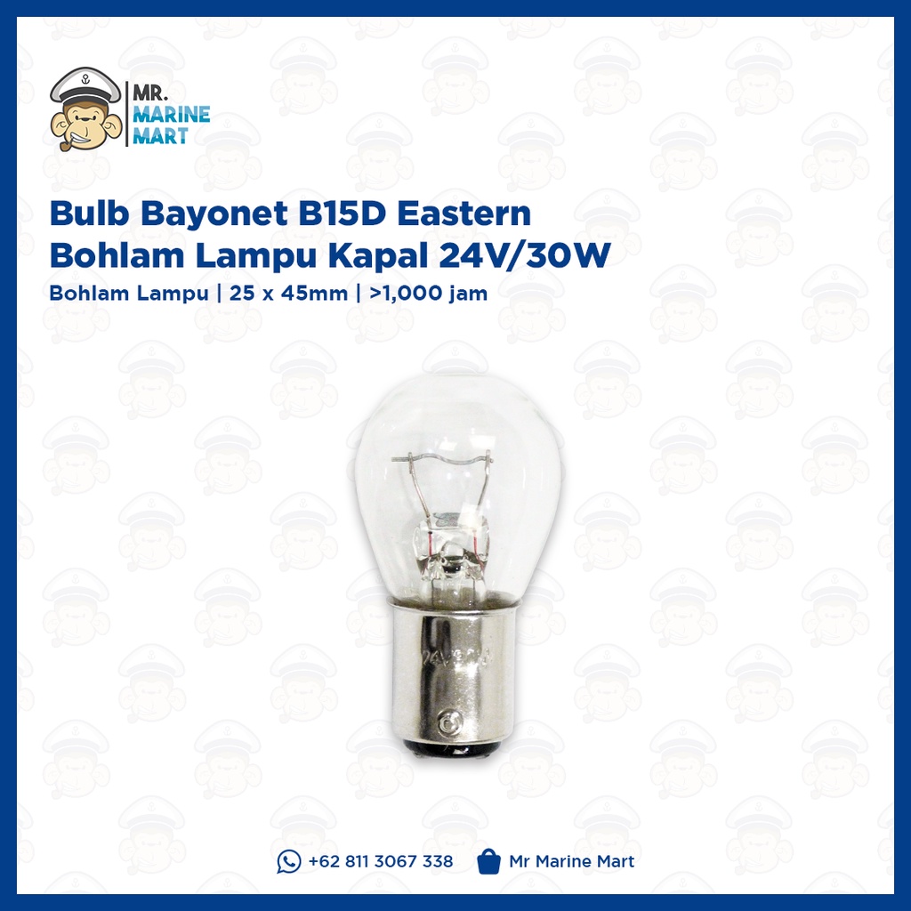 B15d 24V/25 - 30W หลอดไฟเรือ B15D หลอดไฟ Bayonet