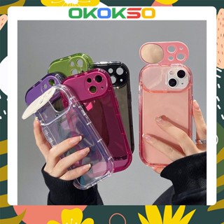 เหมาะสําหรับเคสโทรศัพท์มือถือ OPPO Reno8 / Reno7pro / reno6 / 7z / 5 การ์ตูนใหม่พลิกกระจกโปร่งใสป้องกันการหล่นโทรศัพท์มือถือเคสนุ่ม R17 คู่รุ่น A53 / A9 2020 / F11 / A31 / A3S