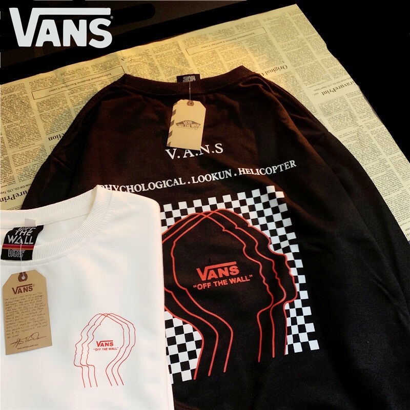 【S-3XL】Vans ของแท้ 100% เสื้อกันหนาวแขนยาว ผ้าฟลีซ พิมพ์ลาย สไตล์สตรีทสเก็ต สําหรับผู้ชาย