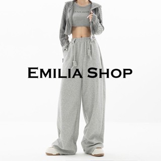 EMILIA SHOP กางเกง กางเกงขายาวกางเกงเอวสูงกางเกงขายาวผู้หญิงสไตล์เกาหลี2022 ใหม่ สวย สบาย Korean Style High quality ES220392 36Z230909