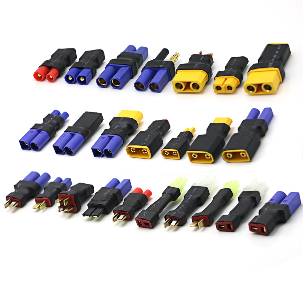 อะแดปเตอร์ปลั๊กเชื่อมต่อแบตเตอรี่ XT30 XT60 XT90 Traxxas T Plug Deans EC5 EC3 Female to Male HXT 4 ม
