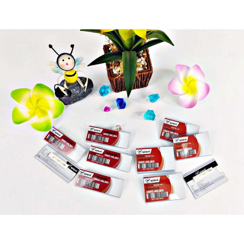 ป้ายชื่อเข็มกลัด ติดหน้าอก Robin name card holder แพ็ค 100 ชิ้น มีให้เลือก 2 ขนาด