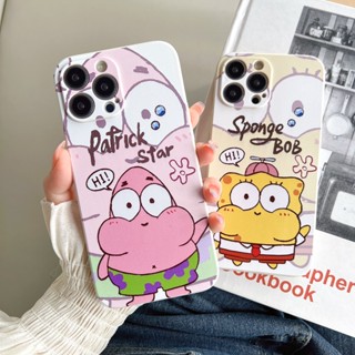 เคสโทรศัพท์ซิลิโคนเจล แบบนิ่ม พิมพ์ลาย Sponge BoB Patrick Star กันกระแทก สําหรับ IPhone 6 6s X Xs XR XsMax 11 Pro Max 14 Plus 13 Mini 12 MiniCover